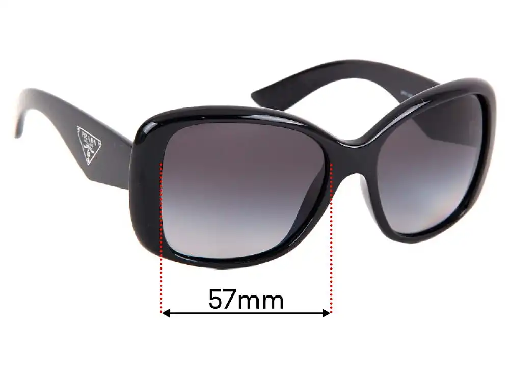 Sunglass Fix Lentilles de Remplacement pour Prada SPR32P - 57mm Wide Sunglass Fix Lentilles de Remplacement pour Prada SPR32P - 57mm Wide
