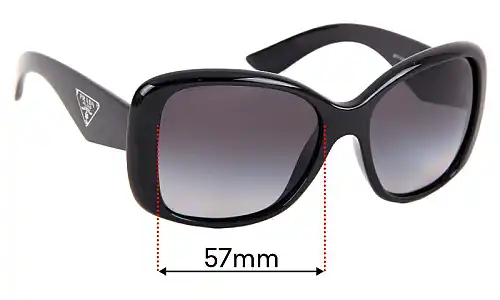 Sunglass Fix Lentilles de Remplacement pour Prada SPR32P - 57mm Wide Prada SPR32P Lentilles de Remplacement 57mm wide