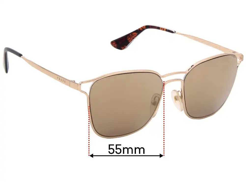 Sunglass Fix Lentilles de Remplacement pour Prada SPR54T - 55mm Wide Sunglass Fix Lentilles de Remplacement pour Prada SPR54T - 55mm Wide