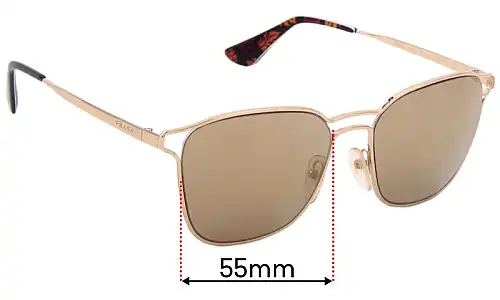 Sunglass Fix Lentilles de Remplacement pour Prada SPR54T - 55mm Wide Prada SPR54T Lentilles de Remplacement 55mm wide