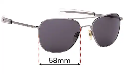 Sunglass Fix Lentilles de Remplacement pour Randolph Engineering Aviator AF145 - 58mm Wide Randolph Engineering Aviator AF145 Lentilles de Remplacement 58mm wide