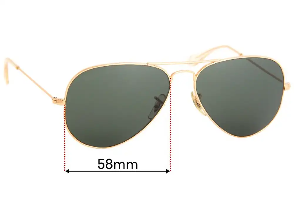 Sunglass Fix Lentilles de Remplacement pour Ray-Ban RB3025 Large Metal Aviator - 58mm Wide Sunglass Fix Lentilles de Remplacement pour Ray-Ban RB3025 Large Metal Aviator - 58mm Wide