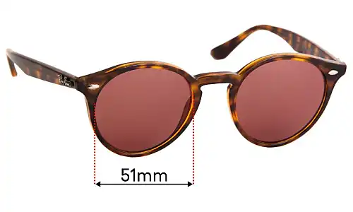 Sunglass Fix Lentilles de Remplacement pour Ray-Ban RB2180 - 51mm Wide Ray-Ban RB2180 Lentilles de Remplacement 51mm wide