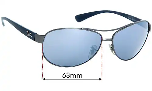 Sunglass Fix Lentilles de Remplacement pour Ray-Ban RB3386 - 63mm Wide Ray-Ban RB3386 Lentilles de Remplacement 63mm wide