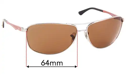 Sunglass Fix Lentilles de Remplacement pour Ray-Ban RB3506 - 64mm Wide Ray-Ban RB3506 Lentilles de Remplacement 64mm wide