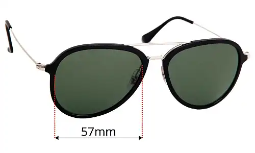 Sunglass Fix Lentilles de Remplacement pour Ray Ban RB4298 - 57mm Wide Ray Ban RB4298 Lentilles de Remplacement 57mm wide