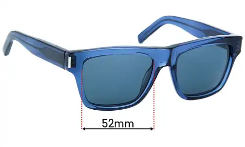 Sunglass Fix Lentilles de Remplacement pour Saint Laurent Bold 5 - 52mm Wide Saint Laurent Bold 5 Lentilles de Remplacement 52mm wide