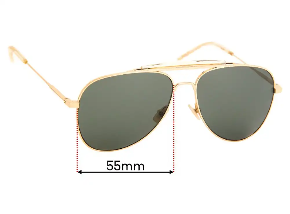 Sunglass Fix Verres de Remplacement pour Saint Laurent SL 85 - 55mm Wide Sunglass Fix Verres de Remplacement pour Saint Laurent SL 85 - 55mm Wide