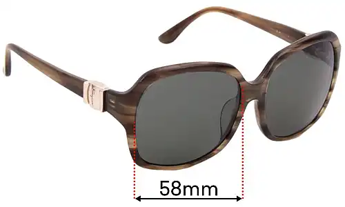 Sunglass Fix Lentilles de Remplacement pour Salvatore Ferragamo SF653SA - 58mm Wide Salvatore Ferragamo SF653SA Lentilles de Remplacement 58mm wide