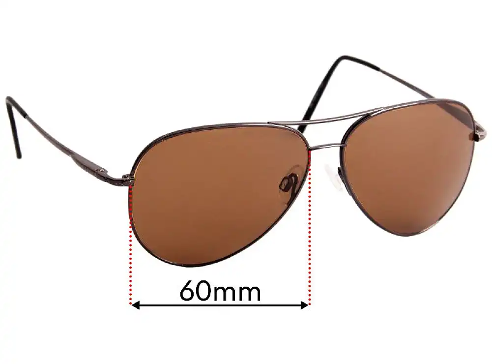 Sunglass Fix Verres de Remplacement pour Serengeti Medium Aviator - 60mm Wide Sunglass Fix Verres de Remplacement pour Serengeti Medium Aviator - 60mm Wide