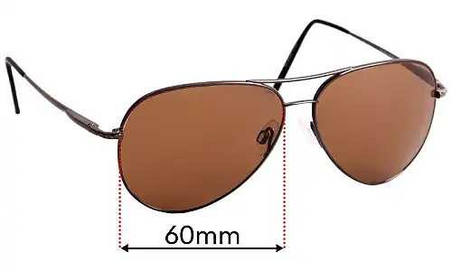 Sunglass Fix Verres de Remplacement pour Serengeti Medium Aviator - 60mm Wide Sunglass Fix Verres de Remplacement pour Serengeti Medium Aviator - 60mm Wide