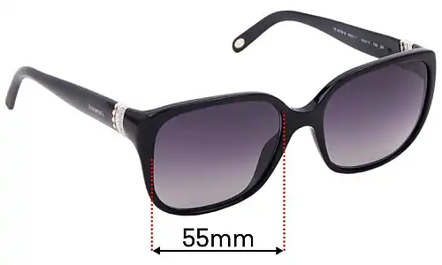 Sunglass Fix Lentilles de Remplacement pour Tiffany & Co TF 4078-B - 55mm Wide Tiffany & Co TF 4078-B Lentilles de Remplacement 55mm wide