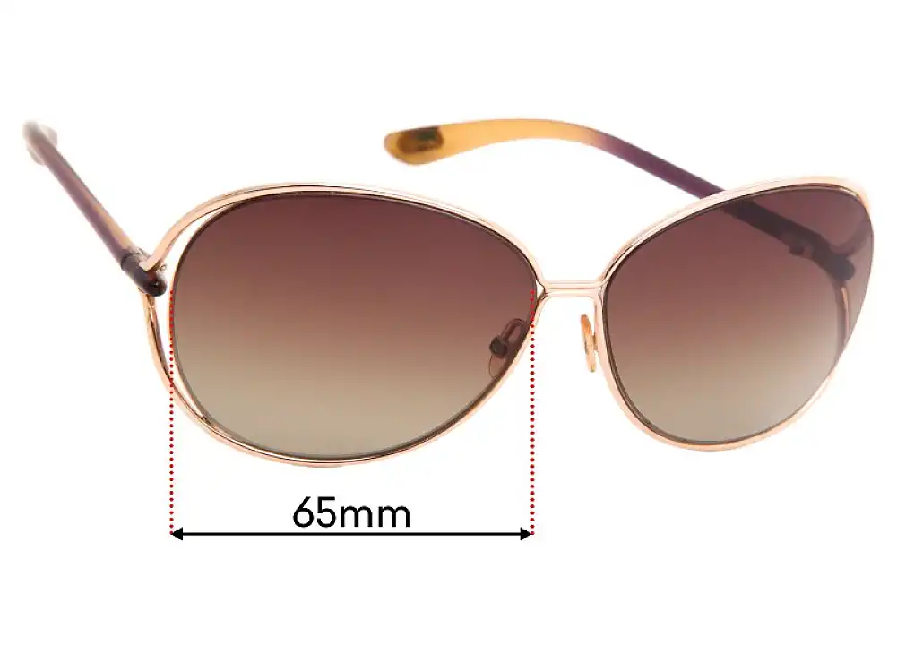 Sunglass Fix Verres de Remplacement pour Tom Ford Clemence TF158 - 65mm Wide Sunglass Fix Verres de Remplacement pour Tom Ford Clemence TF158 - 65mm Wide