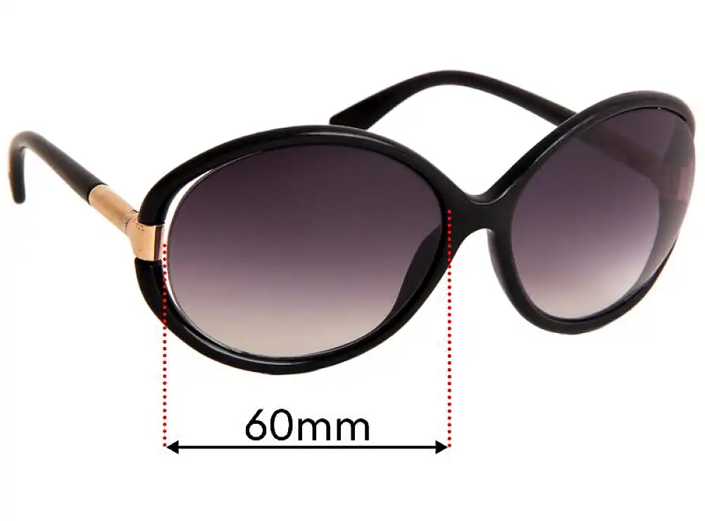 Sunglass Fix Lentilles de Remplacement pour Tom Ford Sandrine TF124 - 60mm Wide Sunglass Fix Lentilles de Remplacement pour Tom Ford Sandrine TF124 - 60mm Wide