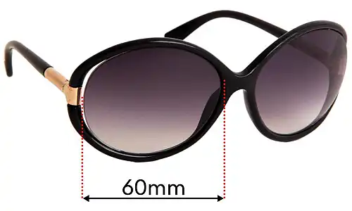 Sunglass Fix Lentilles de Remplacement pour Tom Ford Sandrine TF124 - 60mm Wide Tom Ford Sandrine TF124 Lentilles de Remplacement 60mm wide
