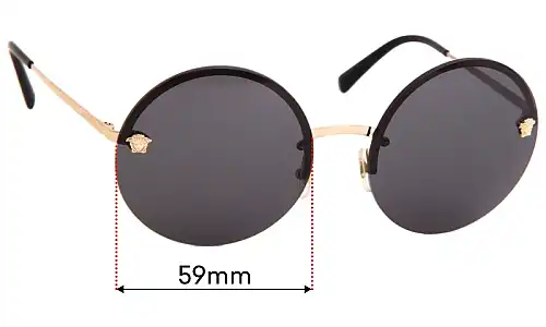 Sunglass Fix Verres de Remplacement pour Versace MOD 2176 - 59mm Wide Versace MOD 2176 Verres de Remplacement 59mm wide