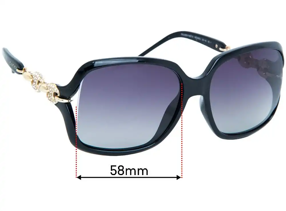Sunglass Fix Verres de Remplacement pour Gucci GG3597/N/F/S - 58mm Wide Sunglass Fix Verres de Remplacement pour Gucci GG3597/N/F/S - 58mm Wide