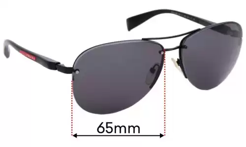 Sunglass Fix Lentilles de Remplacement pour Prada SPS56M & PS56MS - 65mm Wide Prada SPS56M & PS56MS Lentilles de Remplacement 65mm wide