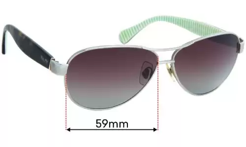 Sunglass Fix Lentilles de Remplacement pour Polo RA 4096 - 59mm Wide Polo RA 4096 Lentilles de Remplacement 59mm wide