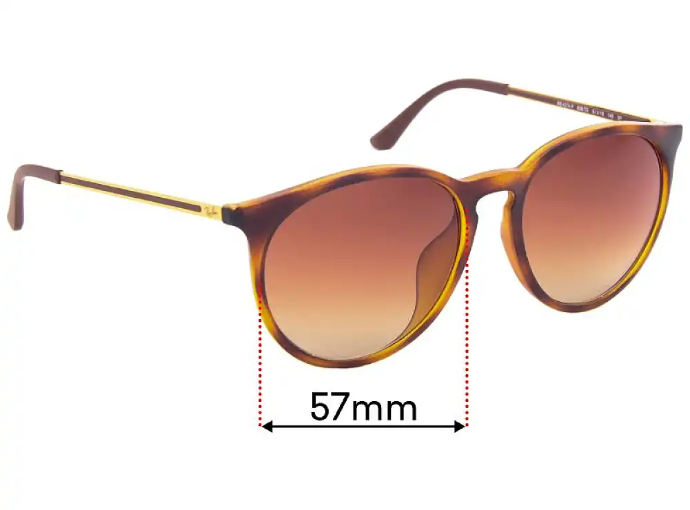 Sunglass Fix Lentilles de Remplacement pour Ray-Ban RB4274-F - 57mm Wide Sunglass Fix Lentilles de Remplacement pour Ray-Ban RB4274-F - 57mm Wide