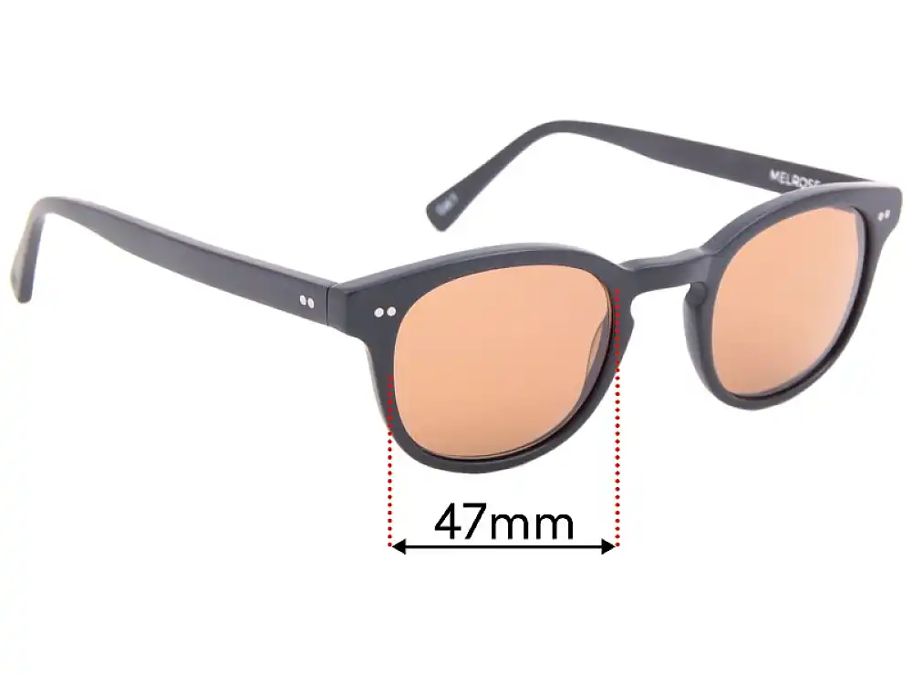 Sunglass Fix Verres de Remplacement pour Rixx Melrose - 47mm Wide Sunglass Fix Verres de Remplacement pour Rixx Melrose - 47mm Wide