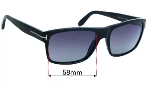 Sunglass Fix Lentilles de Remplacement pour Tom Ford August TF678 - 58mm Wide Tom Ford August TF678 Lentilles de Remplacement 58mm wide
