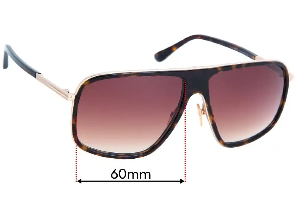 Sunglass Fix Verres de Remplacement pour Tom Ford Quentin TF463 - 60mm Wide Sunglass Fix Verres de Remplacement pour Tom Ford Quentin TF463 - 60mm Wide