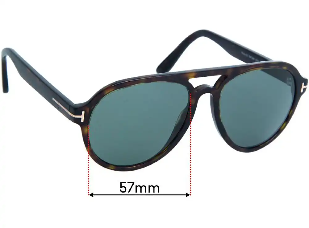 Sunglass Fix Lentilles de Remplacement pour Tom Ford Rory-02 TF596 - 57mm Wide Sunglass Fix Lentilles de Remplacement pour Tom Ford Rory-02 TF596 - 57mm Wide