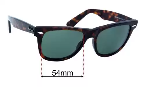 Sunglass Fix Lentilles de Remplacement pour Ray-Ban RB2140 Original Wayfarer - 54mm Wide Ray-Ban RB2140 Original Wayfarer Lentilles de Remplacement 54mm wide