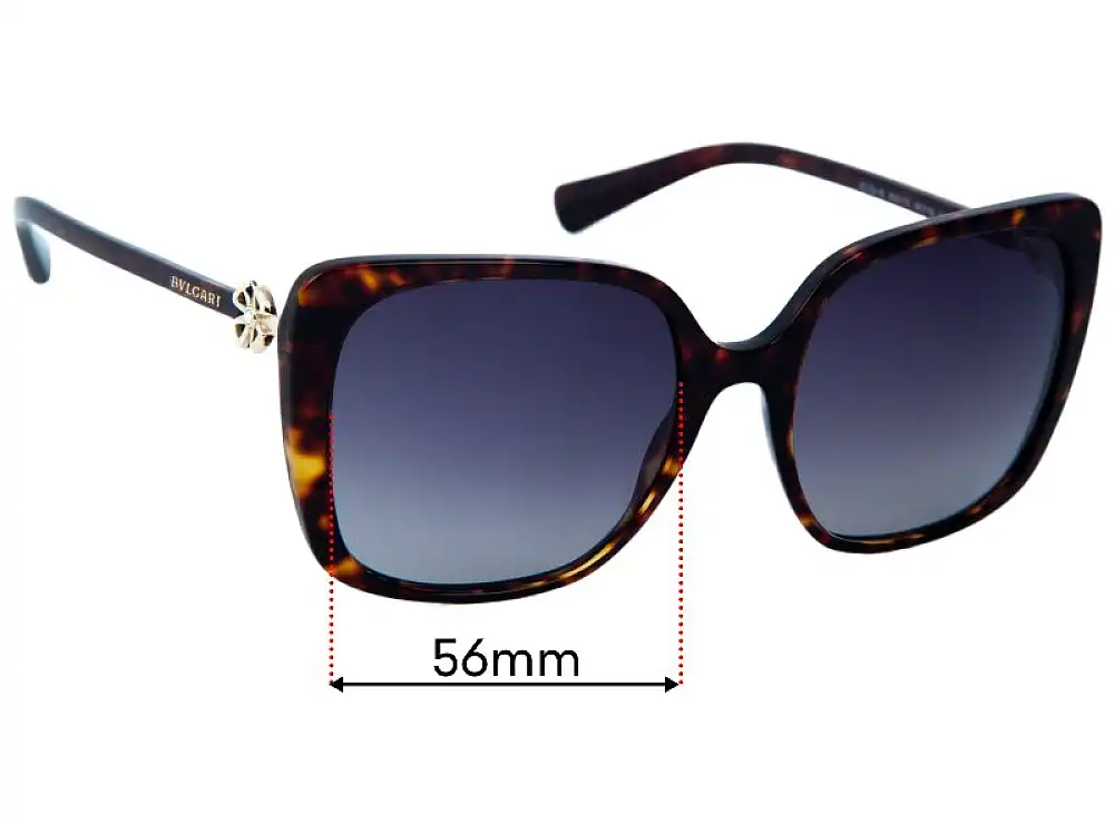Sunglass Fix Lentilles de Remplacement pour Bvlgari 8225-B - 56mm Wide Sunglass Fix Lentilles de Remplacement pour Bvlgari 8225-B - 56mm Wide