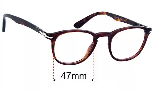 Sunglass Fix Lentilles de Remplacement pour Persol 3143-V - 47mm Wide Persol 3143-V Lentilles de Remplacement 47mm wide