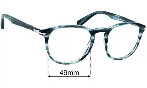 Sunglass Fix Lentilles de Remplacement pour Persol 3143-V - 49mm Wide Persol 3143-V Lentilles de Remplacement 49mm wide
