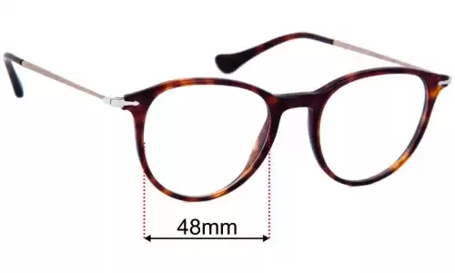 Sunglass Fix Lentilles de Remplacement pour Persol 3147-V - 48mm Wide Persol 3147-V Lentilles de Remplacement 48mm wide