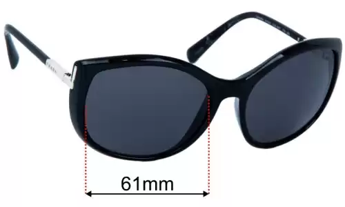 Sunglass Fix Lentilles de Remplacement pour Prada SPR09N & PR09NS - 61mm Wide Prada SPR09N & PR09NS Lentilles de Remplacement 61mm wide