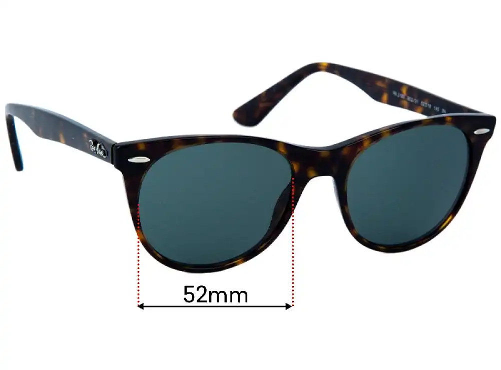 Sunglass Fix Lentilles de Remplacement pour Ray-Ban RB2185 Wayfarer II Classic - 52mm Wide Sunglass Fix Lentilles de Remplacement pour Ray-Ban RB2185 Wayfarer II Classic - 52mm Wide