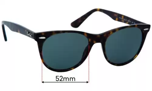Sunglass Fix Lentilles de Remplacement pour Ray-Ban RB2185 Wayfarer II Classic - 52mm Wide Ray-Ban RB2185 Wayfarer II Classic Lentilles de Remplacement 52mm wide