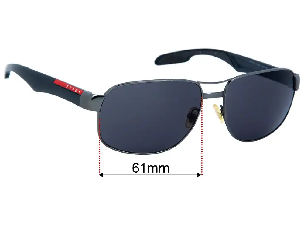 Sunglass Fix Lentilles de Remplacement pour Prada SPS58N - 61mm Wide Sunglass Fix Lentilles de Remplacement pour Prada SPS58N - 61mm Wide
