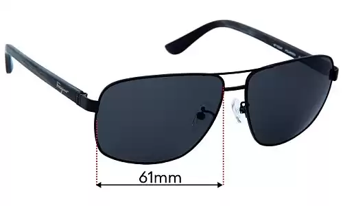 Sunglass Fix Replacement Lenses Salvatore Ferragamo SF122SAP - 61mm Wide Sunglass Fix Replacement Lenses for Salvatore Ferragamo SF122SAP - 61mm Wide