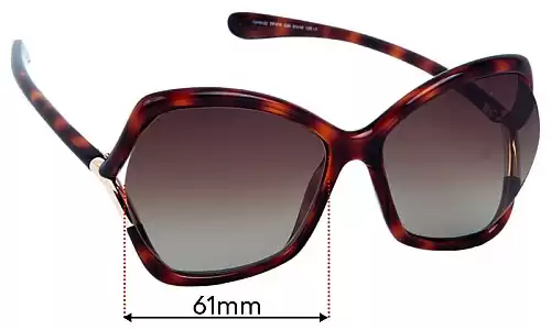 Replacement Lenses for Tom Ford Astrid-02 TF579 - 61mm Wide Sunglass Fix Replacement Lenses for Tom Ford Astrid-02 TF579 - 61mm Wide