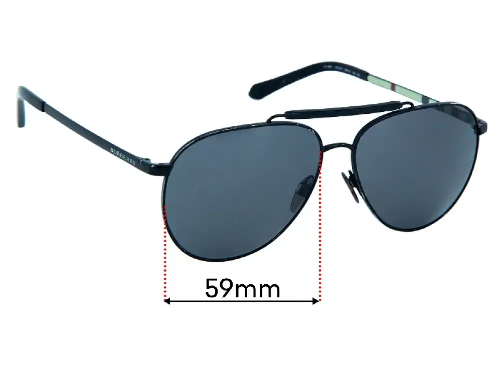 Sunglass Fix Lentilles de Remplacement pour Burberry B 3097 - 59mm Wide Sunglass Fix Lentilles de Remplacement pour Burberry B 3097 - 59mm Wide