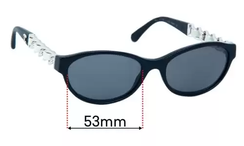 Sunglass Fix Lentilles de Remplacement pour Chanel 3223-Q - 53mm Wide Chanel 3223-Q Lentilles de Remplacement 53mm wide