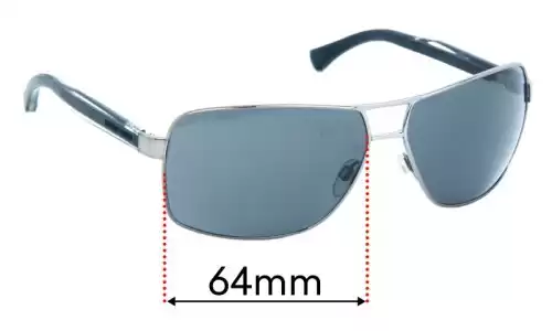 Sunglass Fix Lentilles de Remplacement pour Emporio Armani EA2001 - 64mm Wide Emporio Armani EA2001 Lentilles de Remplacement 64mm wide