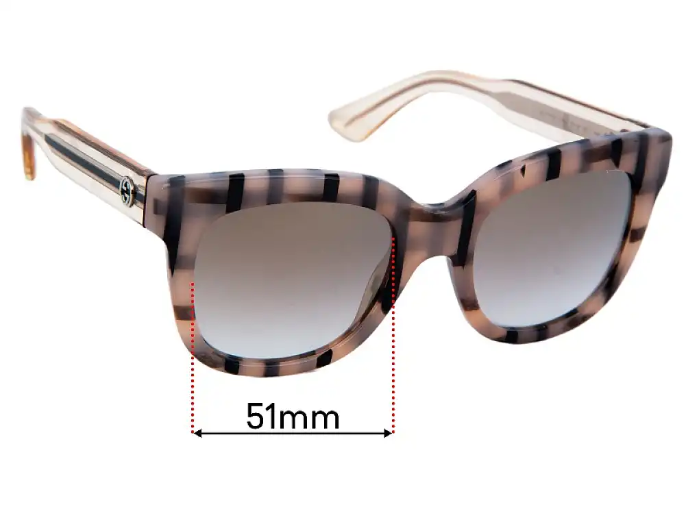 Sunglass Fix Lentilles de Remplacement pour Gucci GG3748/S - 51mm Wide Sunglass Fix Lentilles de Remplacement pour Gucci GG3748/S - 51mm Wide