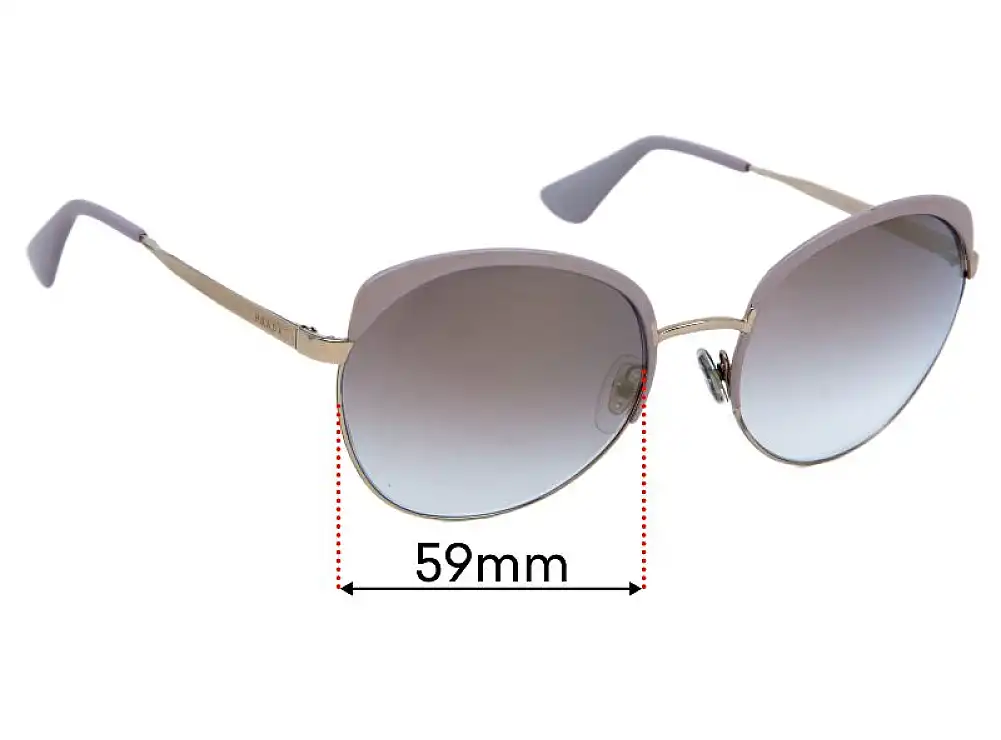Sunglass Fix Lentilles de Remplacement pour Prada SPR 54S - 59mm Wide Sunglass Fix Lentilles de Remplacement pour Prada SPR 54S - 59mm Wide