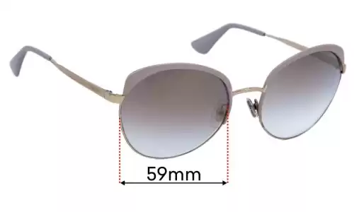 Sunglass Fix Lentilles de Remplacement pour Prada SPR 54S - 59mm Wide Prada SPR 54S Lentilles de Remplacement 59mm wide