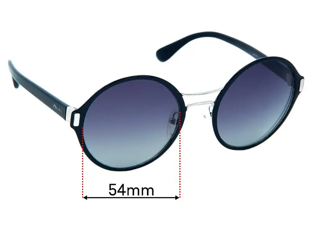 Sunglass Fix Lentilles de Remplacement pour Prada SPR 57T - 54mm Wide Sunglass Fix Lentilles de Remplacement pour Prada SPR 57T - 54mm Wide