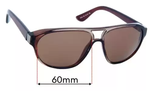 Sunglass Fix Lentilles de Remplacement pour Tod's TO 34 - 60mm Wide Tod's TO 34 Lentilles de Remplacement 60mm wide