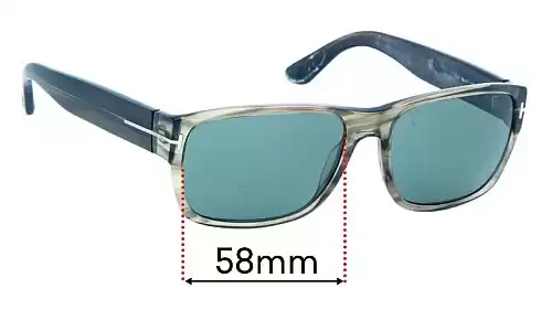 Sunglass Fix Lentilles de Remplacement pour Tom Ford Mason TF445 - 58mm Wide Tom Ford Mason TF445 Lentilles de Remplacement 58mm wide