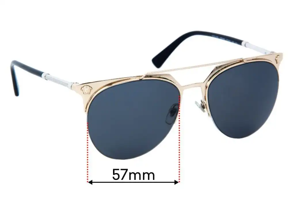 Sunglass Fix Lentilles de Remplacement pour Versace MOD 2181 - 57mm Wide Sunglass Fix Lentilles de Remplacement pour Versace MOD 2181 - 57mm Wide