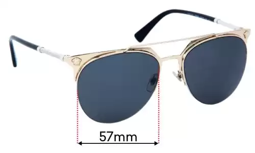 Sunglass Fix Lentilles de Remplacement pour Versace MOD 2181 - 57mm Wide Versace MOD 2181 Lentilles de Remplacement 57mm wide
